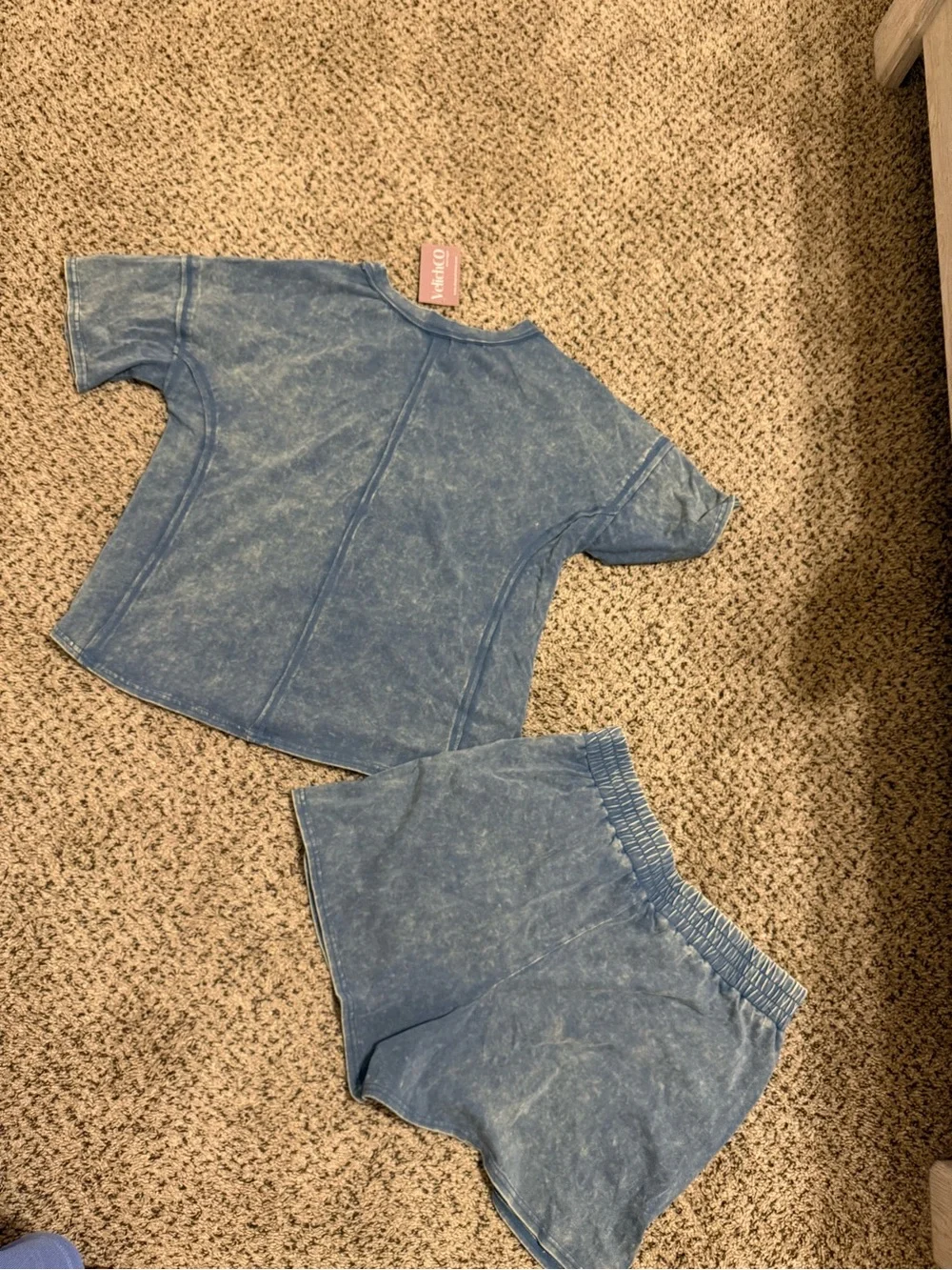 Zenana Outfitters Blue Tie-Dye Lounge Set
